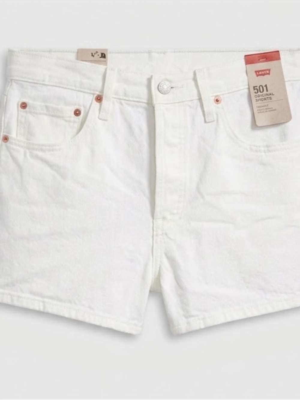 LEVIS 501 Original Shorts High Rise Women’s 31 White